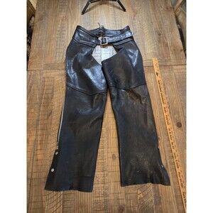 Walter Dyer Leather Chaps | Size XL | Black | Made In USA | Western Riding...